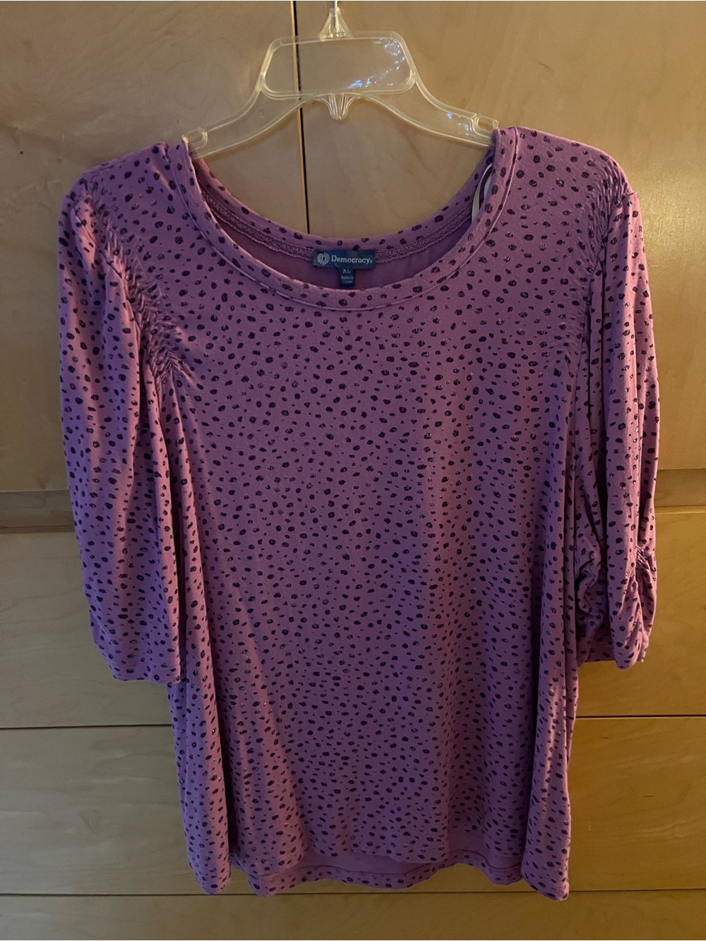 Purple / Lavender Animal Print / Dot Sleeve Tee